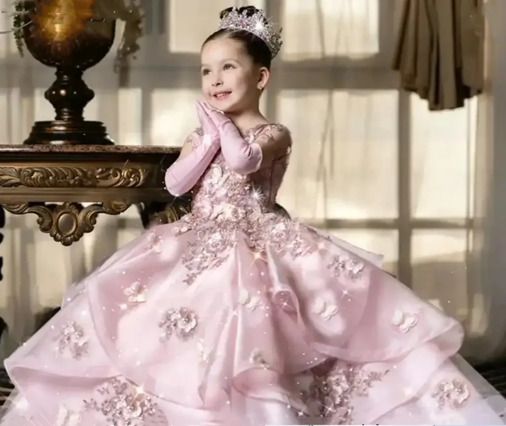 Customized Dusty Pink Flower Girl Dresses For Wedding Sparkly Appliques Butterflies Puffy Gorgeous Birthday Party Banquet Gown
Customized Dusty Pink Flower Girl Dresses For Wedding Sparkly Appliques Butterflies Puffy Gorgeous Birthday Party Banquet Gown