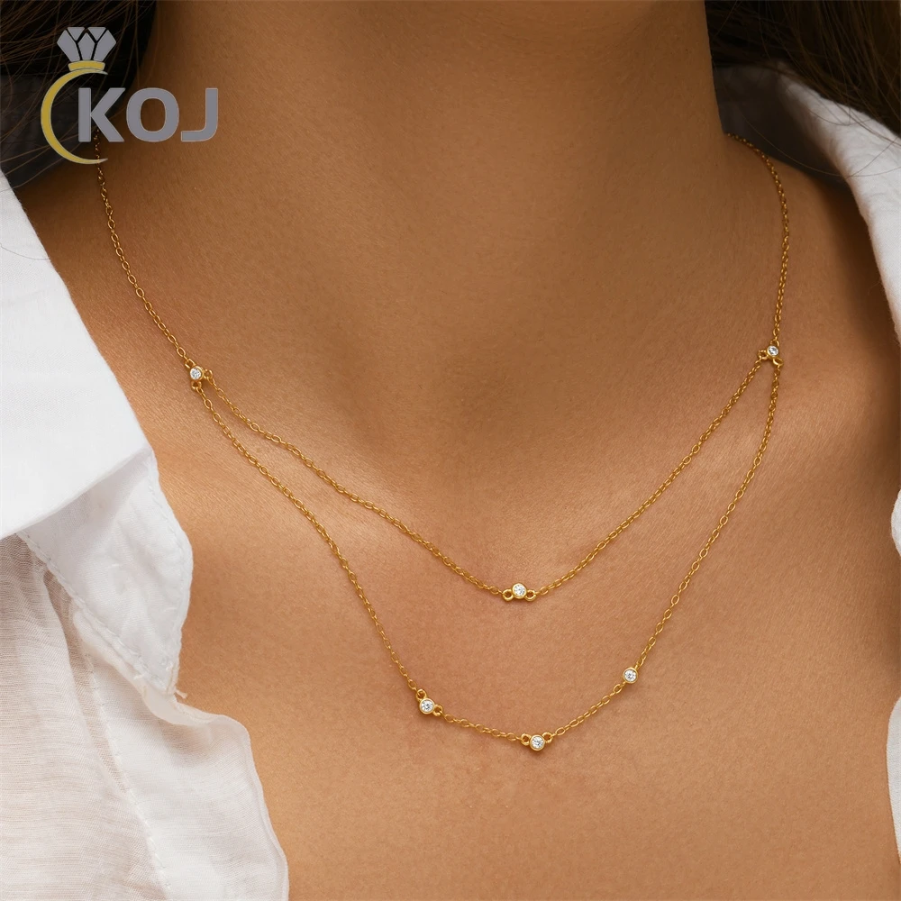 KOJ двойное многослойное ожерелье из 925 стерлингового серебра для женщин 18K золото Ins ожерелье изящные ювелирные изделия Искусственные подарки
KOJ двойное многослойное ожерелье из 925 стерлингового серебра для женщин 18K золото Ins ожерелье изящные ювелирные изделия Искусственные подарки