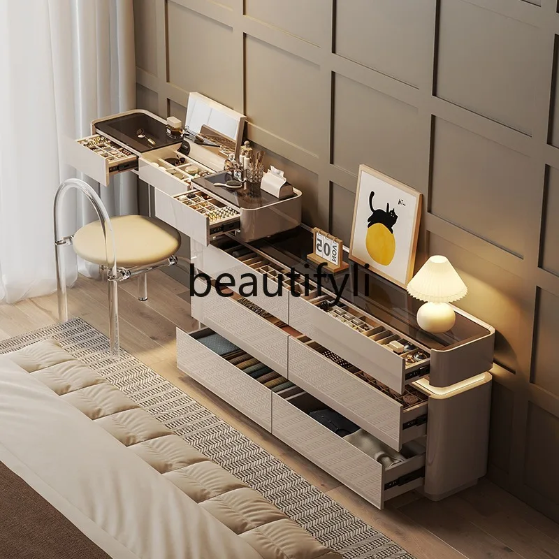 Dressing Table and Chest of Drawers Integrated New Light Luxury Makeup Table Bedroom Storage Bedside Cabinet
Dressing Table and Chest of Drawers Integrated New Light Luxury Makeup Table Bedroom Storage Bedside Cabinet