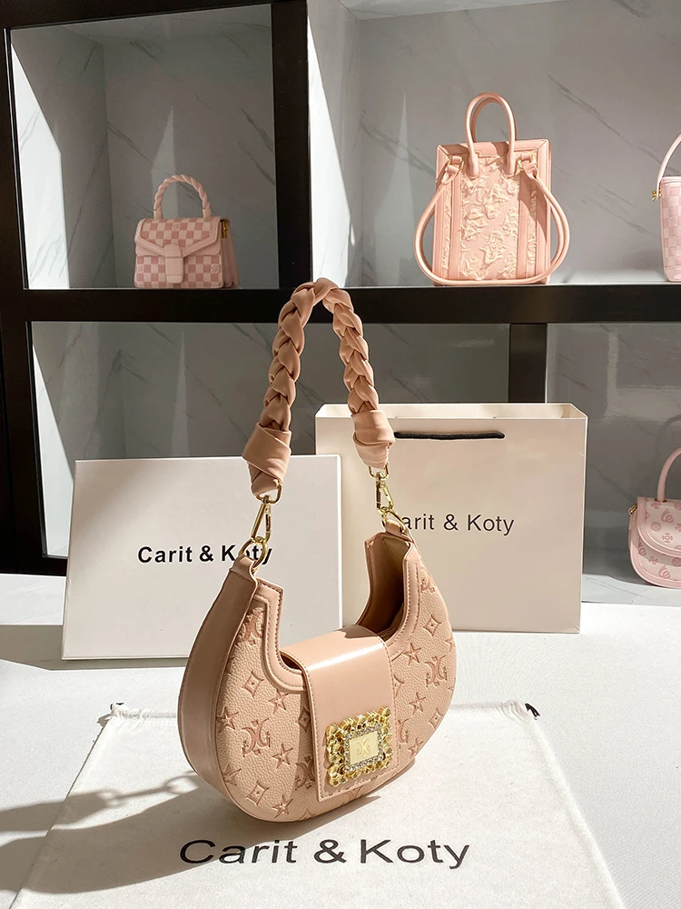 Versatile and Classic Handheld Half Moon Bag with Delicate Flower Printing and Crystal Lock Women's Fashionable Shoulder Bag
Versatile and Classic Handheld Half Moon Bag with Delicate Flower Printing and Crystal Lock Women's Fashionable Shoulder Bag