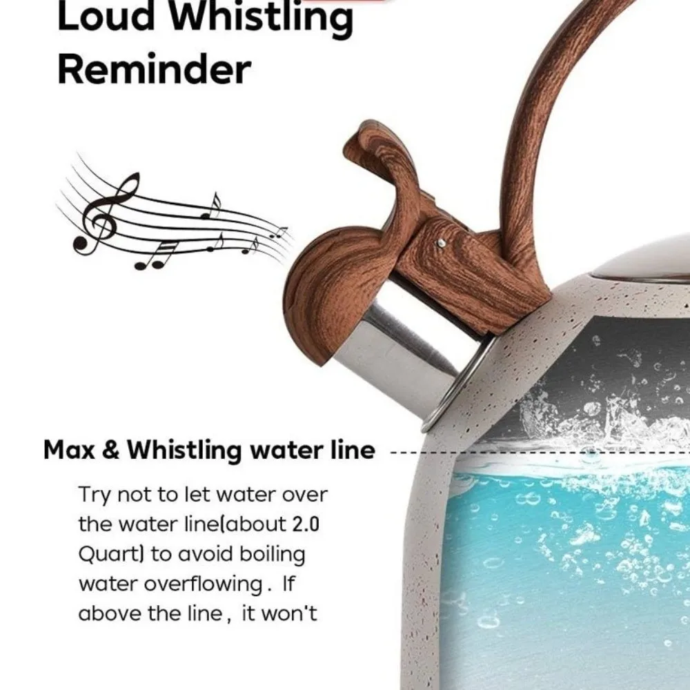 Stainless Steel Whistling Kettle Wooden Handle Portable Gas Induction Cooker Kettle 3L Kitchenware Hotel Tea Kettle Kitchen
Stainless Steel Whistling Kettle Wooden Handle Portable Gas Induction Cooker Kettle 3L Kitchenware Hotel Tea Kettle Kitchen