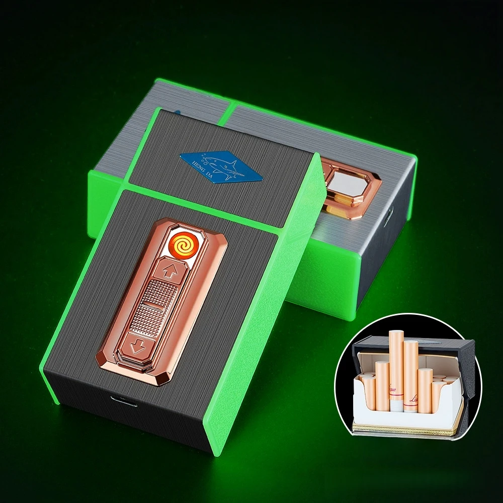 Windproof Tungsten Wire Cigarette Box Multifunctional Color Light Lighter USB Rechargeable Cigarette Box 20 Capacity Lighter
Windproof Tungsten Wire Cigarette Box Multifunctional Color Light Lighter USB Rechargeable Cigarette Box 20 Capacity Lighter