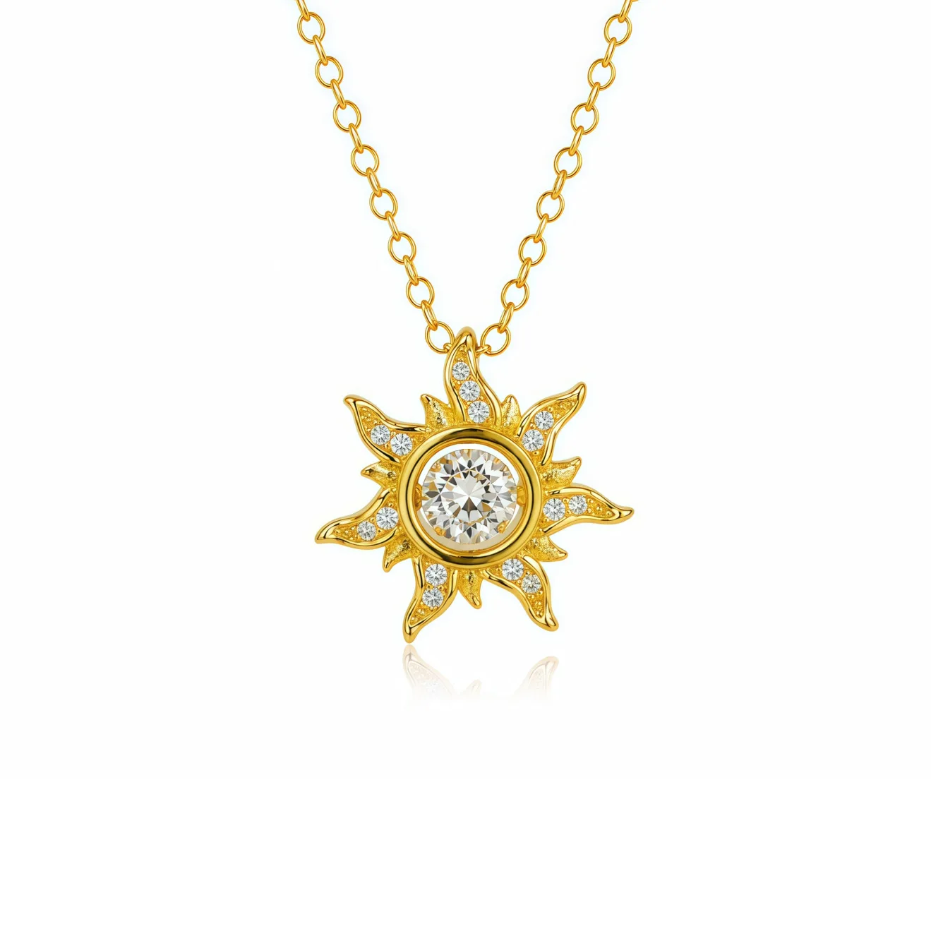 Fashion 18kt Gold Dynamic Sunflower Pendant Necklace for Women Wedding Engagement Luxury Necklace Chain Gifts Not Fade
Fashion 18kt Gold Dynamic Sunflower Pendant Necklace for Women Wedding Engagement Luxury Necklace Chain Gifts Not Fade