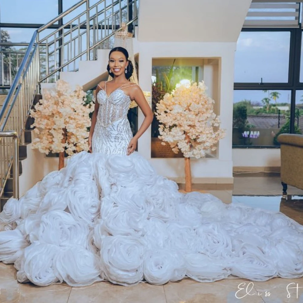 EVLAST Customized Shiny White Long Mermaid Prom Dress For Black Girls Floral Ruffles Crystal Beaded Party Evening Gown E3P65
EVLAST Customized Shiny White Long Mermaid Prom Dress For Black Girls Floral Ruffles Crystal Beaded Party Evening Gown E3P65