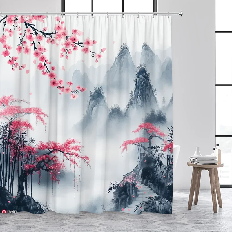 Abstract Mountain Ink Landscape Shower Curtain Pink Cherry Blossom Flowers Bamboo Japanese Style Bath Curtains Bathroom DecXT6@!
Abstract Mountain Ink Landscape Shower Curtain Pink Cherry Blossom Flowers Bamboo Japanese Style Bath Curtains Bathroom DecXT6@!