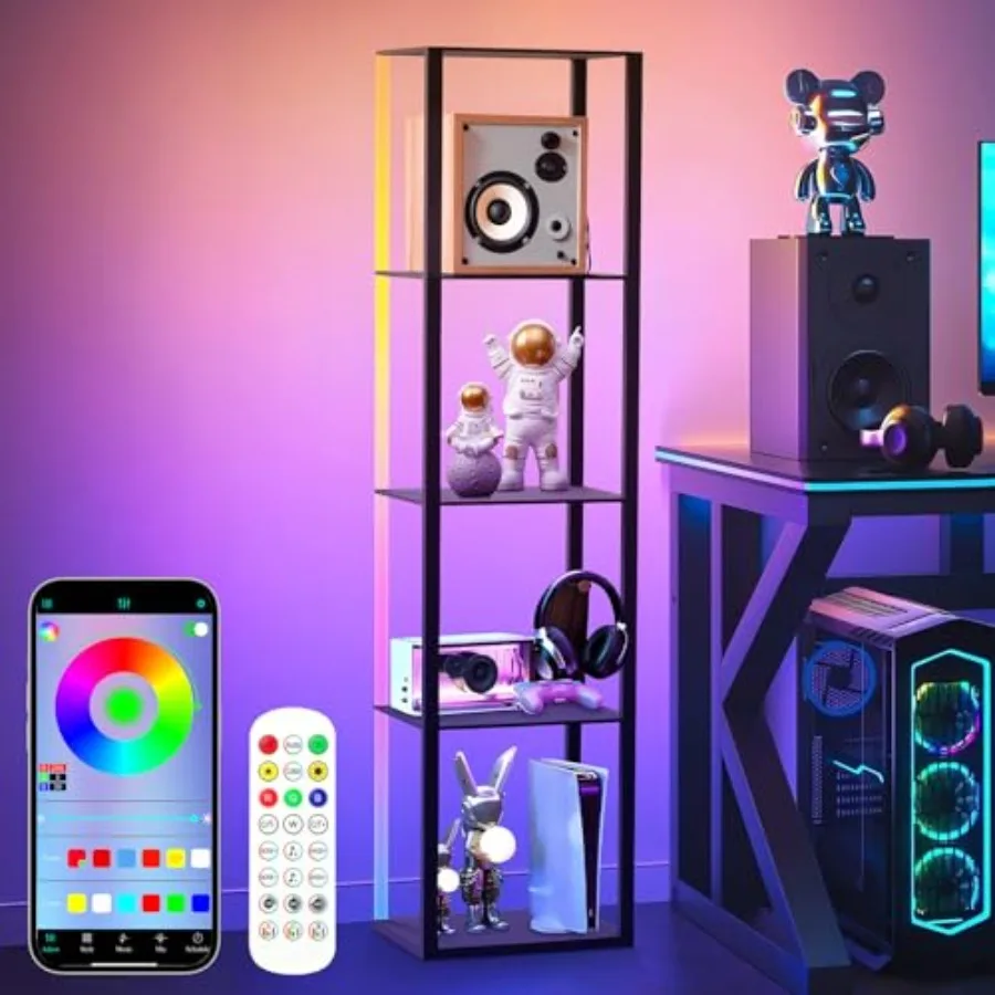 5 Tiers RGB Corner Shelf with LED Light, 63.78" Tall Display Shelf for Collectibles, LED Corner Floor Lamp with APP and Remote
5 Tiers RGB Corner Shelf with LED Light, 63.78" Tall Display Shelf for Collectibles, LED Corner Floor Lamp with APP and Remote