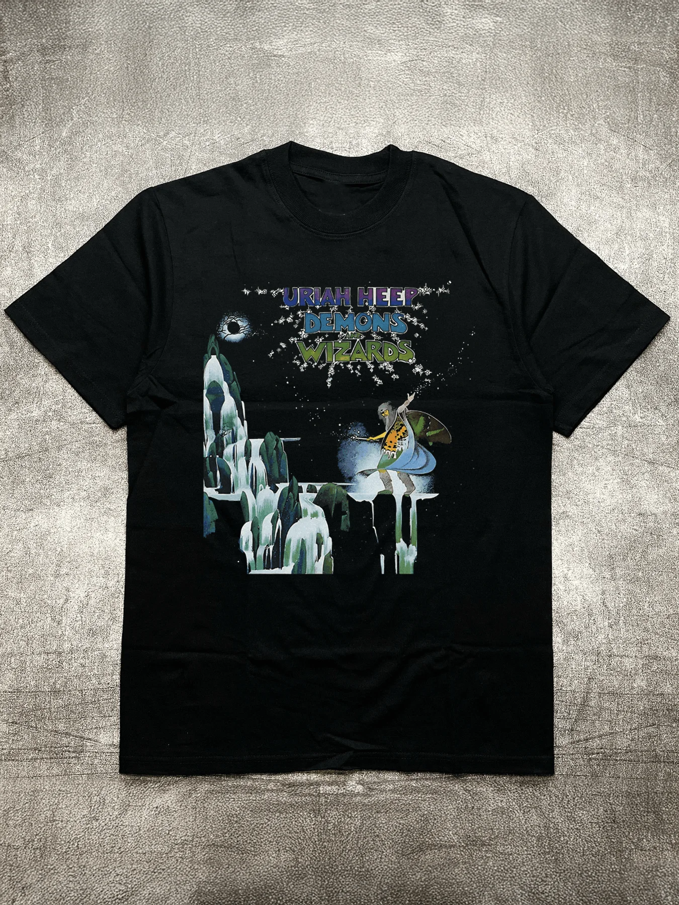 Men's Heat Transfer Print Cotton Round Neck Short Sleeve T-Shirt - Fantasy Theme Band Elements Design, Black 200g
Men's Heat Transfer Print Cotton Round Neck Short Sleeve T-Shirt - Fantasy Theme Band Elements Design, Black 200g
