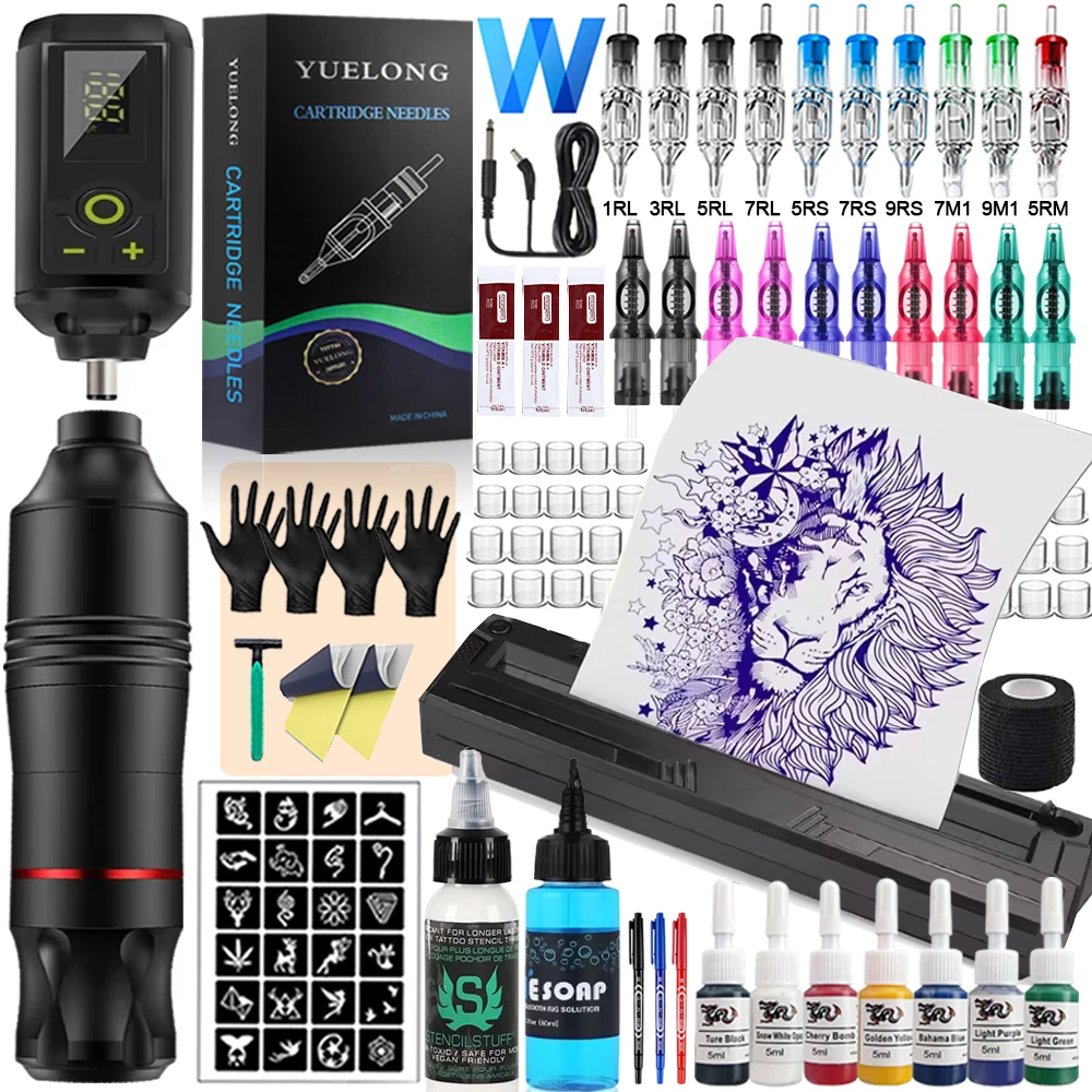 Беспроводной набор для татуировки, роторная ручка для татуировки, картридж, иглы, чернила с беспроводным принтером для татуировки, набор для татуировки для перманентного макияжа
Беспроводной набор для татуировки, роторная ручка для татуировки, картридж, иглы, чернила с беспроводным принтером для татуировки, набор для татуировки для перманентного макияжа