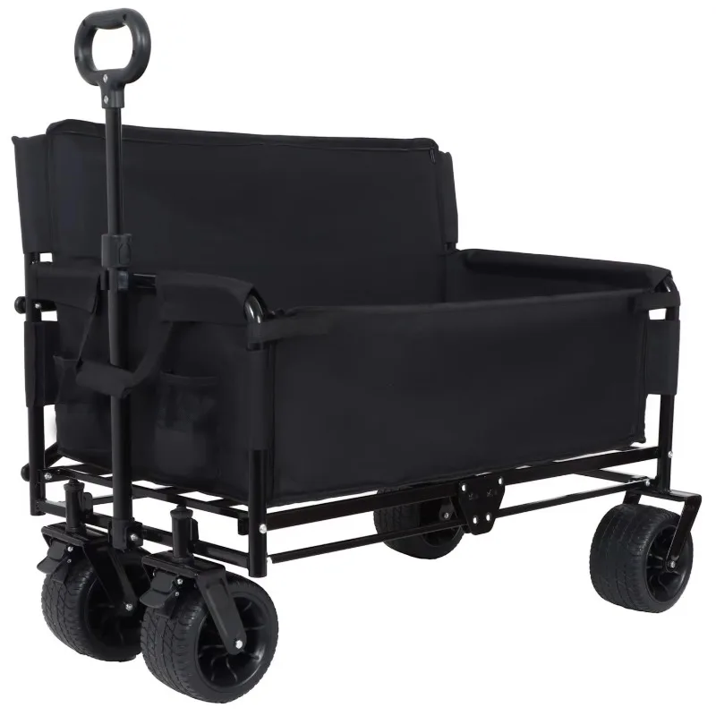 Folding camper 180L capacity, all-terrain wheels, black, convertible storage space
Folding camper 180L capacity, all-terrain wheels, black, convertible storage space
