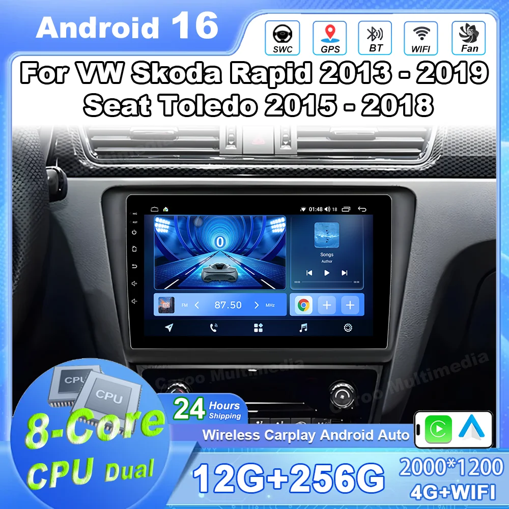 Android 16 Carplay Car Radio For VW Skoda Rapid 2013 2014 2015 2016 2017 2018 2019 Seat Toledo 2015 - 2018 GPS Multimedia Stereo
Android 16 Carplay Car Radio For VW Skoda Rapid 2013 2014 2015 2016 2017 2018 2019 Seat Toledo 2015 - 2018 GPS Multimedia Stereo
