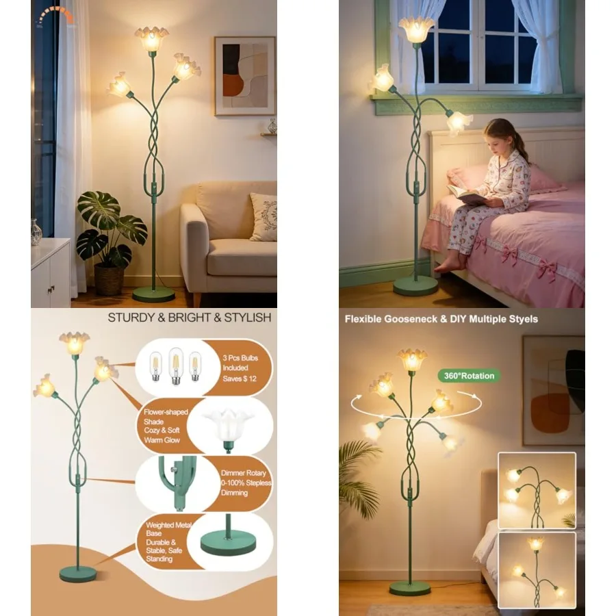 Flower Floor Lamp for Living Room, Modern Tree Floor Lamp with DIY Goosenecks and Bulbs Included, Spring Light Standing Tall La
Flower Floor Lamp for Living Room, Modern Tree Floor Lamp with DIY Goosenecks and Bulbs Included, Spring Light Standing Tall La