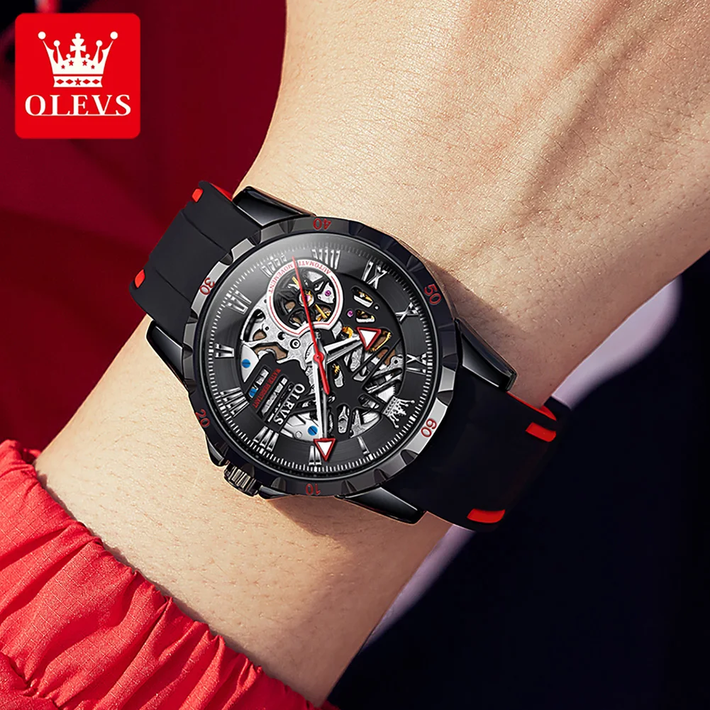 OLEVS 9918 Automatic Sport Watch For Men Waterproof Luminous Silicone Strap Wristwatch Original Hollow Mechanical Men's Watches
OLEVS 9918 Automatic Sport Watch For Men Waterproof Luminous Silicone Strap Wristwatch Original Hollow Mechanical Men's Watches