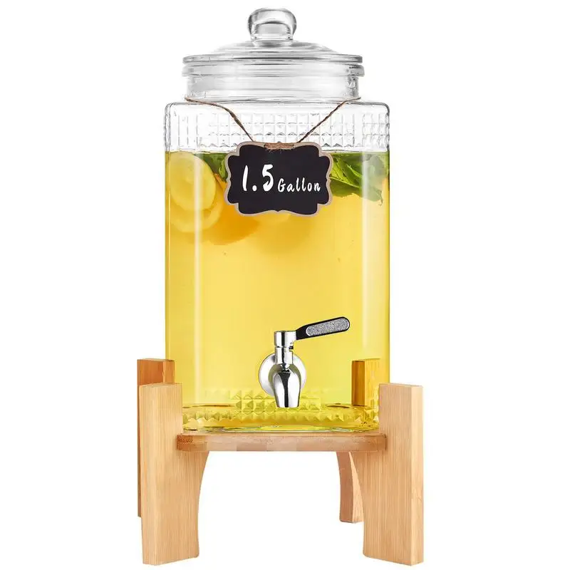 Beverage Dispenser, 1.5 Gallon Drink Dispensers for Parties, 2PC,Glass Juice Dispenser with Stand, Stainless Steel Spigot, Iced Tea Lemonade Juice Water Dispenser, for Restaurants, Hotels, Parti
Beverage Dispenser, 1.5 Gallon Drink Dispensers for Parties, 2PC,Glass Juice Dispenser with Stand, Stainless Steel Spigot, Iced Tea Lemonade Juice Water Dispenser, for Restaurants, Hotels, Parti