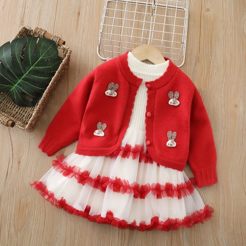 Girls Dresses Clothes Sets Autumn Winter Children Woolen Jersey Sweaters Tops Dress Kids Princess Suit For Baby Knitted Outfits
Girls Dresses Clothes Sets Autumn Winter Children Woolen Jersey Sweaters Tops Dress Kids Princess Suit For Baby Knitted Outfits