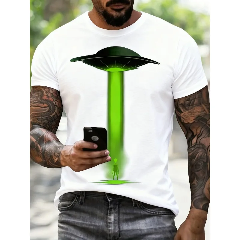 Повседневная футболка с короткими рукавами и ярко-зеленым 3D-принтом НЛО Alien, большие размеры, дышащая, быстросохнущая спортивная велосипедная футболка
Повседневная футболка с короткими рукавами и ярко-зеленым 3D-принтом НЛО Alien, большие размеры, дышащая, быстросохнущая спортивная велосипедная футболка