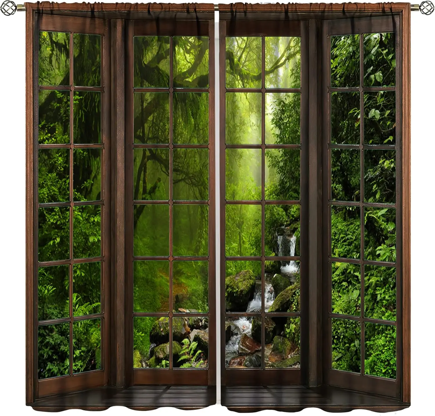 Forest Waterfall Window View Curtains Green Jungle Scenery Print for Living Room Bedroom Decor
Forest Waterfall Window View Curtains Green Jungle Scenery Print for Living Room Bedroom Decor