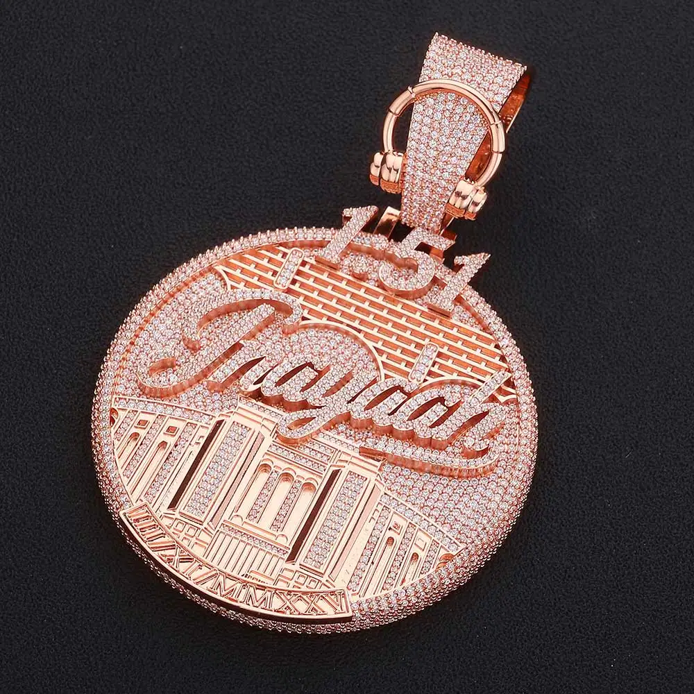 NY Customized 3D Architectural Logo With Name Pendant Necklace Iced Out Brass Shiny Zircon Exquisite Design Round Pendant Gifts
NY Customized 3D Architectural Logo With Name Pendant Necklace Iced Out Brass Shiny Zircon Exquisite Design Round Pendant Gifts