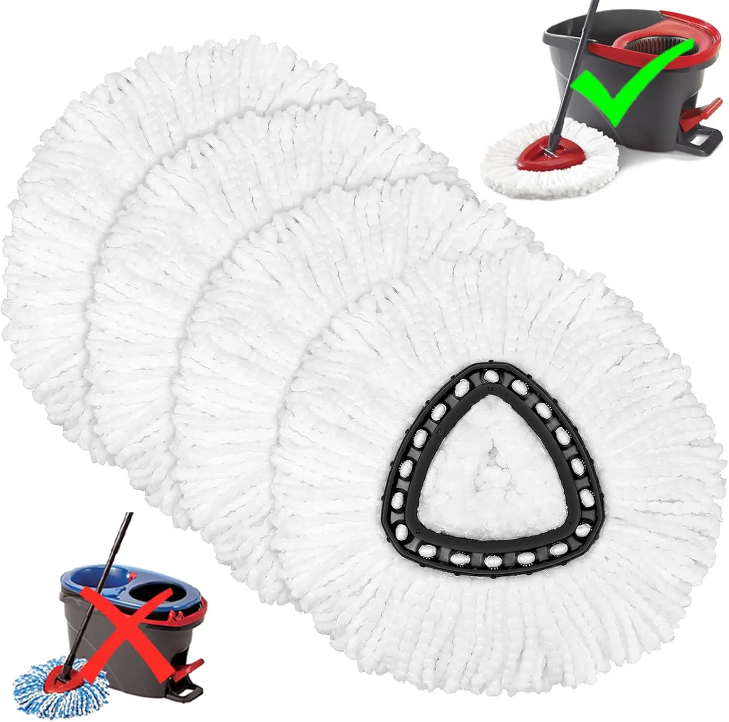 4 Pack Microfiber Spin Mop Head Refills for Easy Wring System Machine Washable
4 Pack Microfiber Spin Mop Head Refills for Easy Wring System Machine Washable