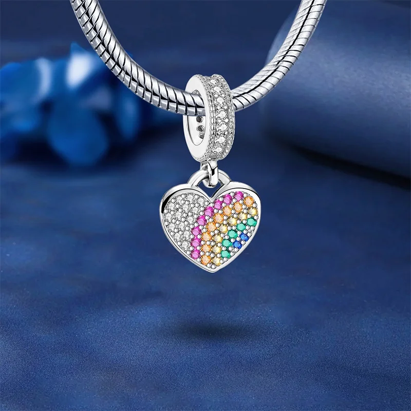 Стерлингового серебра 925 пробы, цвет сердца любви, серия подвесок, бусины, подходят для браслета «сделай сам», изготовление подарков высокого качества ювелирных изделий для женщин 
Стерлингового серебра 925 пробы, цвет сердца любви, серия подвесок, бусины, подходят для браслета «сделай сам», изготовление подарков высокого качества ювелирных изделий для женщин