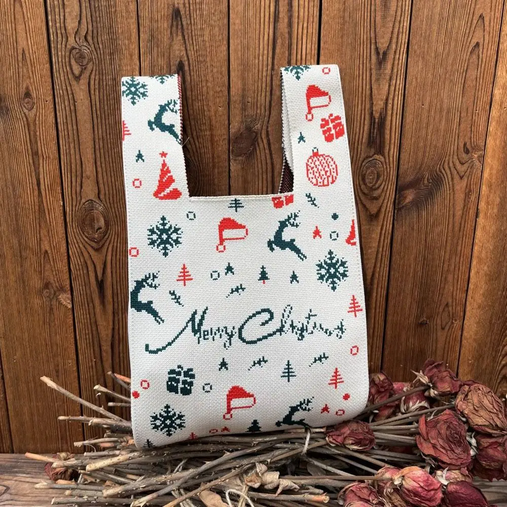 Gift Polyester Women Christmas Knit Bag Snowman Christmas Tree Handmade Knit Handbag Reusable Tote Bag
Gift Polyester Women Christmas Knit Bag Snowman Christmas Tree Handmade Knit Handbag Reusable Tote Bag