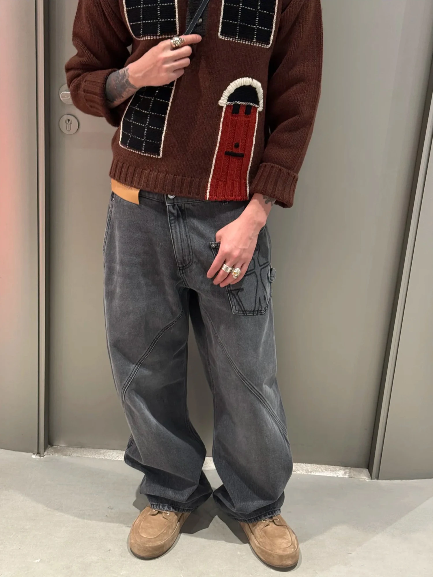 Cleanfit Wide Leg Men's Jeans American Retro JAW Boat Anchor Design Waed Japanese Street Straight Bend Knife Casual Cotton
Cleanfit Wide Leg Men's Jeans American Retro JAW Boat Anchor Design Waed Japanese Street Straight Bend Knife Casual Cotton