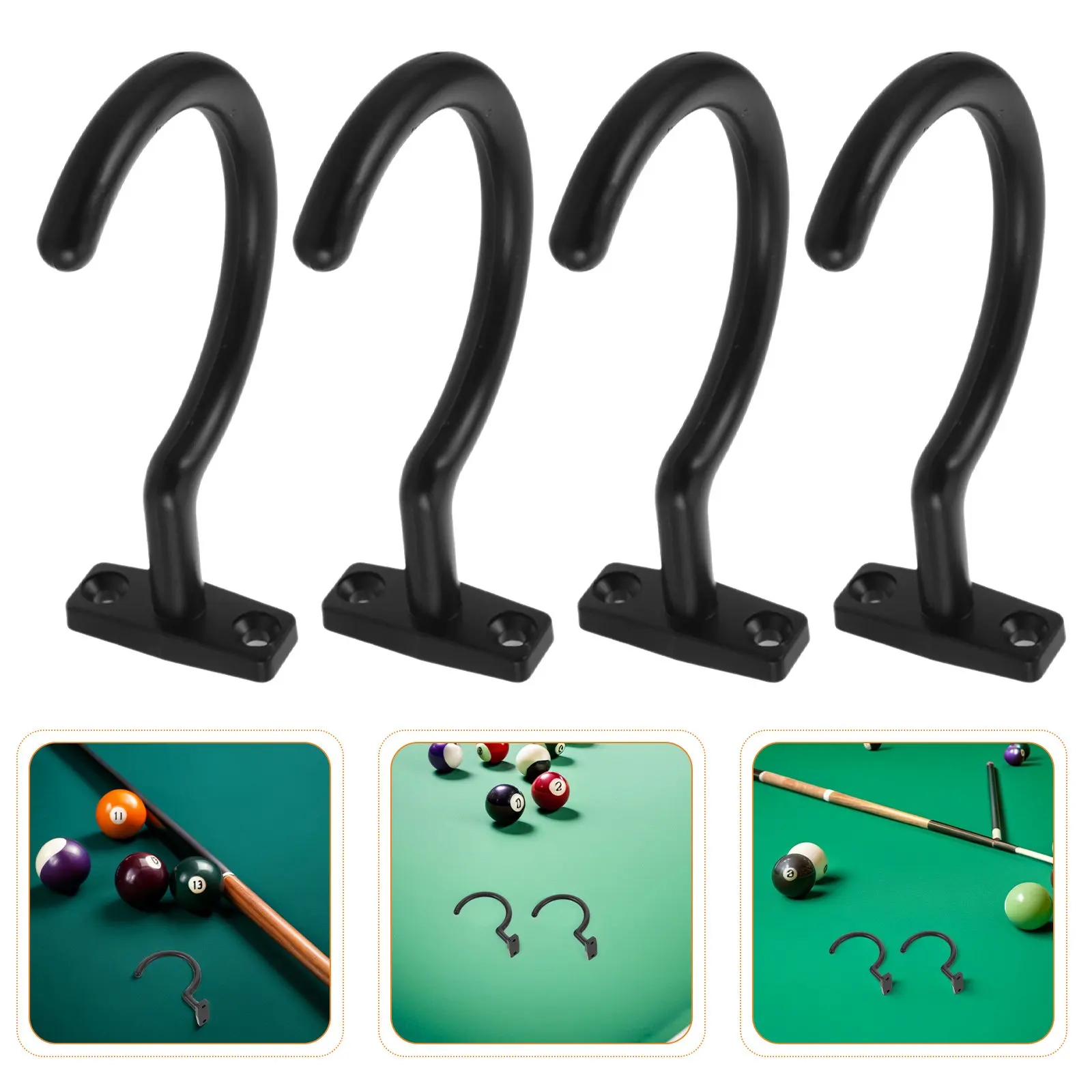 4Pcs Elegant Black Billiard Table Hooks Wide Compatibility Pool Cue Organizer Rack Under Table Mount for Billiards Cue Hanger
4Pcs Elegant Black Billiard Table Hooks Wide Compatibility Pool Cue Organizer Rack Under Table Mount for Billiards Cue Hanger