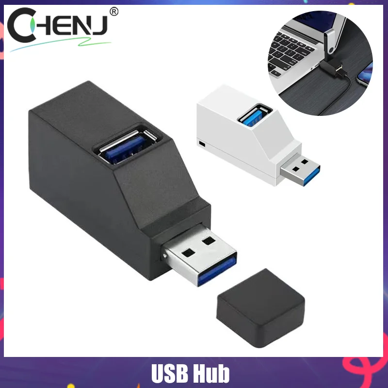 USB 3.0 HUB Adapter Extender Mini Splitter Box 1 To 3 Ports High Speed USB 2.0 For PC Laptop U Disk Card Reader
