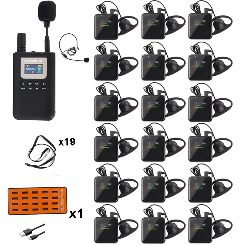 Wireless Whisper Audio Guide System 2.4G Long Standby Time 999 Channels for Group Tour Teaching Tourism Visit Translation
Wireless Whisper Audio Guide System 2.4G Long Standby Time 999 Channels for Group Tour Teaching Tourism Visit Translation