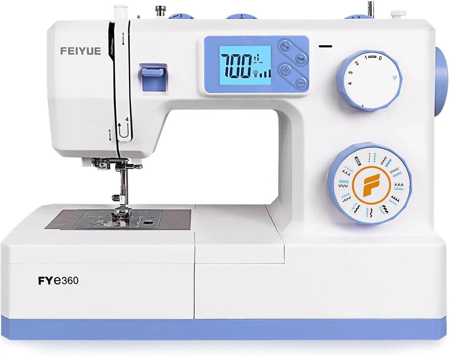 Швейная машина Feiyue Fye360 с регулируемыми позициями иглы, ЖК-дисплей, автоматический нарезчик игл, полноразмерный и портативный, 23
Швейная машина Feiyue Fye360 с регулируемыми позициями иглы, ЖК-дисплей, автоматический нарезчик игл, полноразмерный и портативный, 23