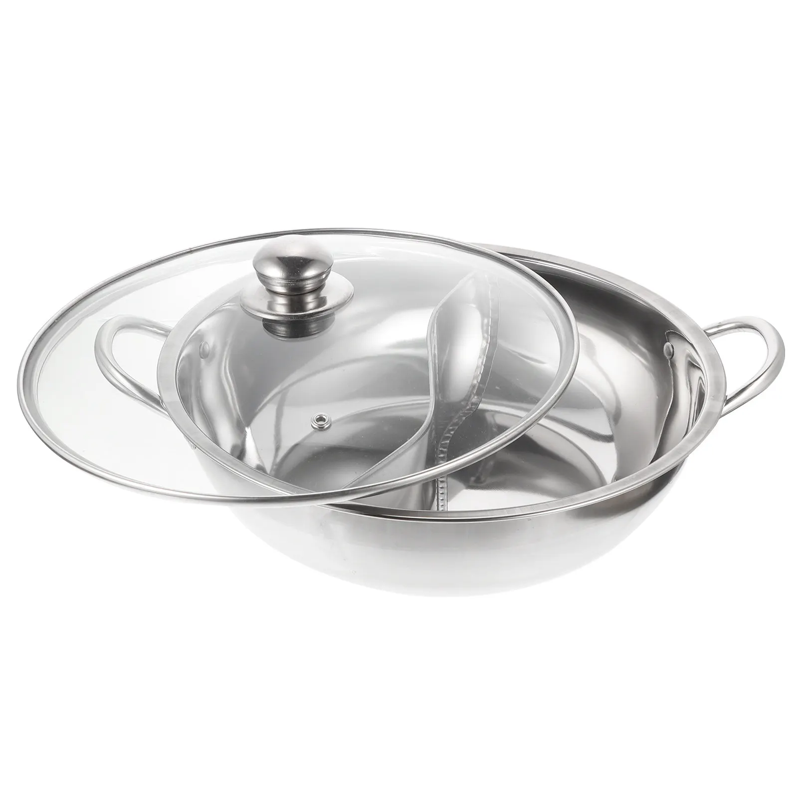 1Set Stainless Steel Double Flavor Hot Pot with Divider for Induction Gas Halogen Electric Stoves Family Gathering Shabu Shabu
1Set Stainless Steel Double Flavor Hot Pot with Divider for Induction Gas Halogen Electric Stoves Family Gathering Shabu Shabu