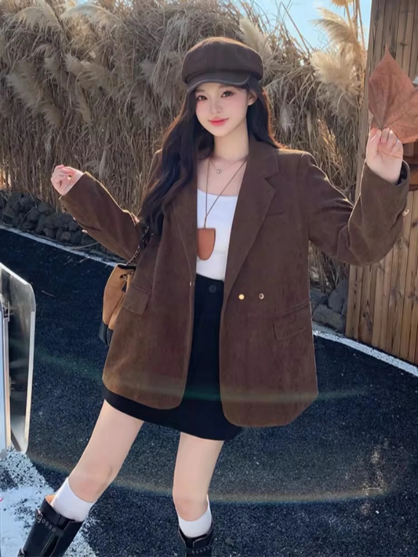 Женский свободный удлиненный жакет Ele Coffee Long Sve больших размеров, универсальная верхняя одежда для весеннего сезона
Женский свободный удлиненный жакет Ele Coffee Long Sve больших размеров, универсальная верхняя одежда для весеннего сезона