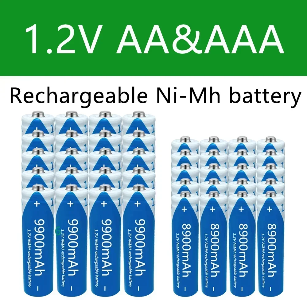 AA AAA battery 1.2V rechargeable NIMH Battery high capacity 9900mAh rechargeable Battery for toys Remote control mouse
AA AAA battery 1.2V rechargeable NIMH Battery high capacity 9900mAh rechargeable Battery for toys Remote control mouse