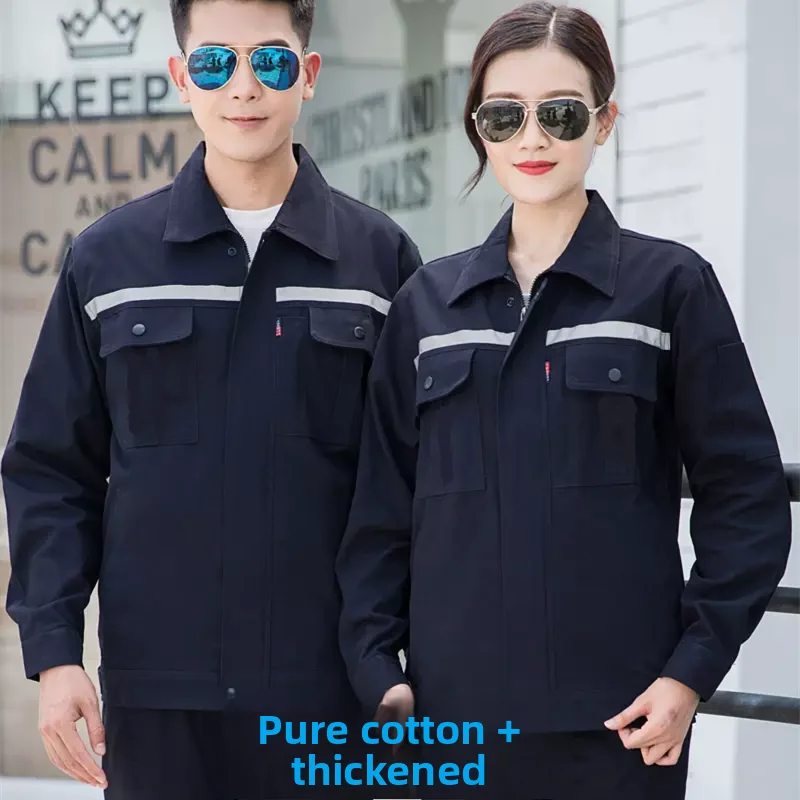 Утолщенный рабочий костюм из чистого хлопка для мужчин: термостойкий, износостойкий, со светоотражающими элементами, для строительных работ
Утолщенный рабочий костюм из чистого хлопка для мужчин: термостойкий, износостойкий, со светоотражающими элементами, для строительных работ