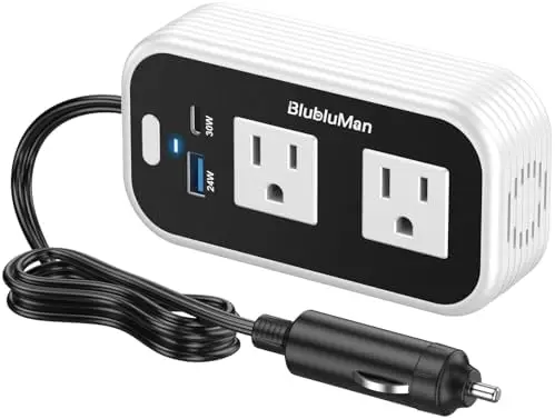 Автомобильный инвертор Blubluman 200 Вт - преобразователь напряжения 12В в 110В переменного тока с быстрой зарядкой 30 Вт PD и QC3.0
Автомобильный инвертор Blubluman 200 Вт - преобразователь напряжения 12В в 110В переменного тока с быстрой зарядкой 30 Вт PD и QC3.0