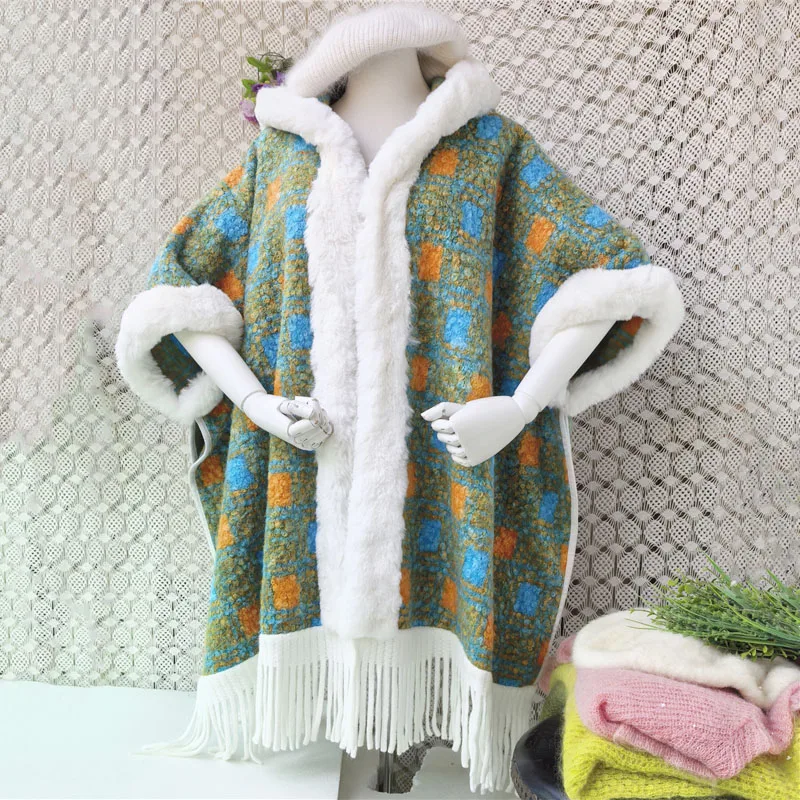 Women's Fashion Hairy Soft Mohair Wool Sweater Fall Winter Loose Knit Hooded Half Sleeves Tassel Loose Cloak Sweater Mantle Cape
Women's Fashion Hairy Soft Mohair Wool Sweater Fall Winter Loose Knit Hooded Half Sleeves Tassel Loose Cloak Sweater Mantle Cape