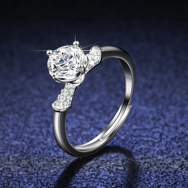 Marriage Proposal Sterling Silver Six-Claw Female Bow Women's Ring Live Broadcast
Marriage Proposal Sterling Silver Six-Claw Female Bow Women's Ring Live Broadcast