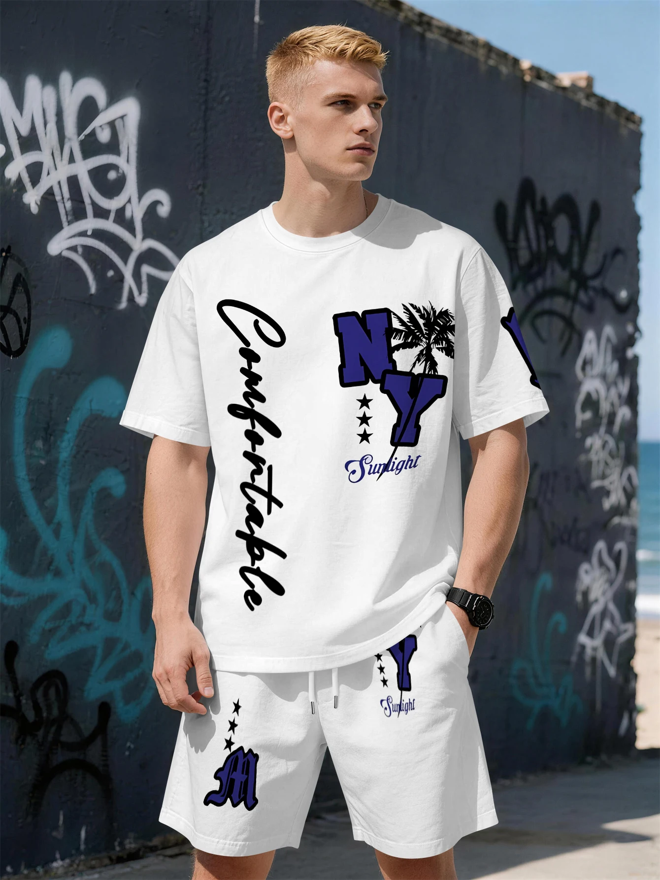 2026 Summer New Men's Short-Sleeved Set with 3D Letter Pattern Print - Fashionable Comfortable Lightweight and Soft
2026 Summer New Men's Short-Sleeved Set with 3D Letter Pattern Print - Fashionable Comfortable Lightweight and Soft