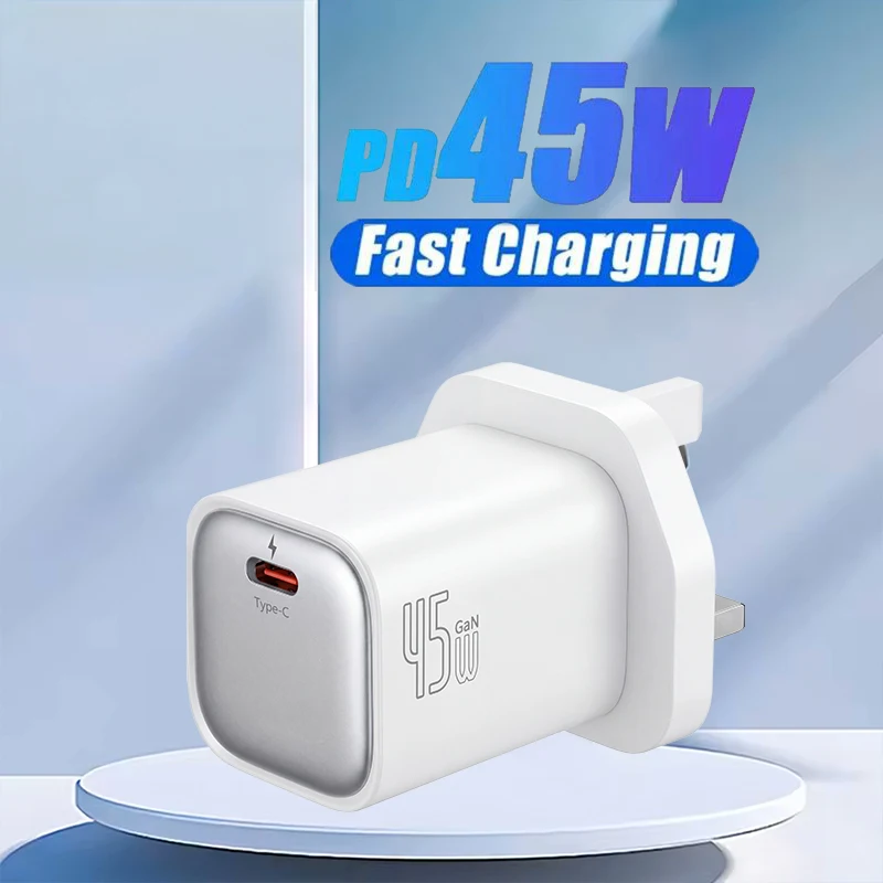 Зарядное устройство PD 45W GaN USB для телефона, сверхбыстрая зарядка, британский штекер, Type-C
Зарядное устройство PD 45W GaN USB для телефона, сверхбыстрая зарядка, британский штекер, Type-C