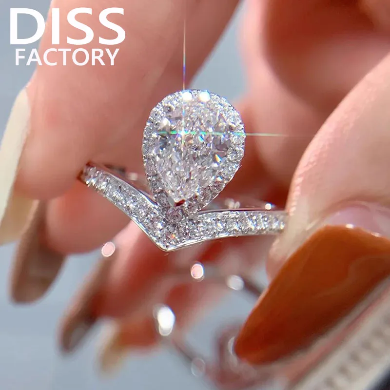 Real Platinum PT950 Ring Women Engagement Anniversary Wedding Ring Pear Moissanite Diamond Ring Water Drop Trendy
Real Platinum PT950 Ring Women Engagement Anniversary Wedding Ring Pear Moissanite Diamond Ring Water Drop Trendy