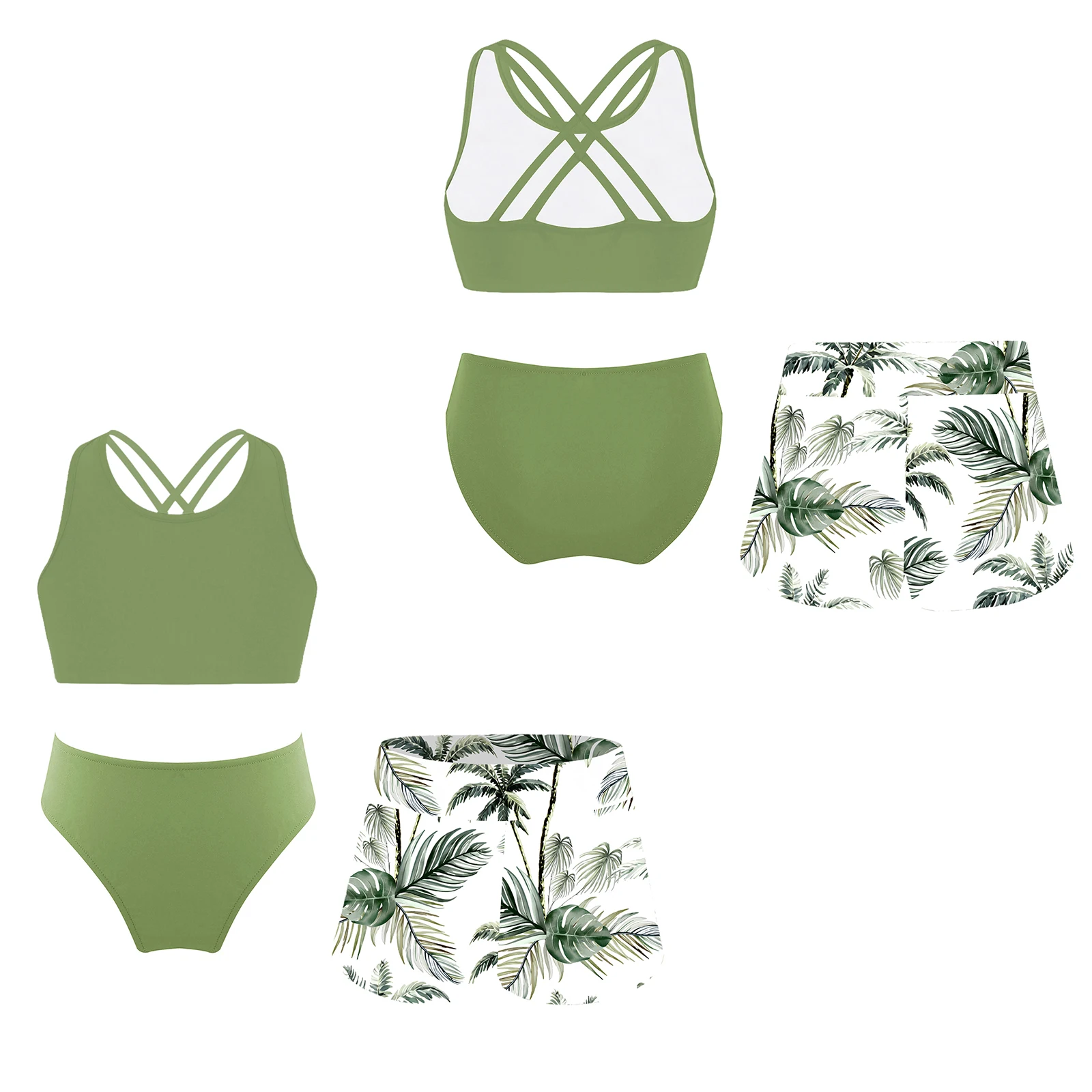 Детские купальники-бикини из 3 предметов для девочек, купальники, пляжная одежда, укороченный топ без рукавов с шортами с принтом и трусы, купальные костюмы
Детские купальники-бикини из 3 предметов для девочек, купальники, пляжная одежда, укороченный топ без рукавов с шортами с принтом и трусы, купальные костюмы