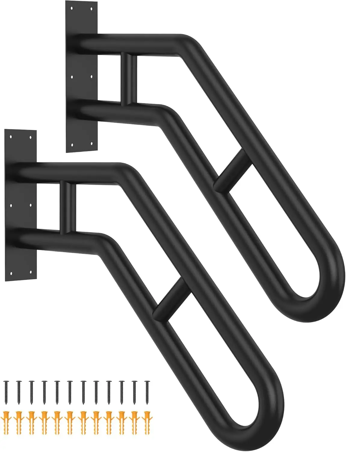 Wall Mount Handrail, Outdoor Grab Bar - 25.8" Bent Black (2-Pack) for Garage, Porch, Garden Stairs
Wall Mount Handrail, Outdoor Grab Bar - 25.8" Bent Black (2-Pack) for Garage, Porch, Garden Stairs