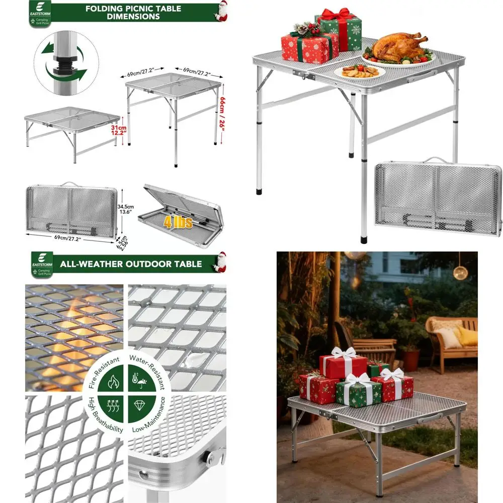 Складной квадратный стол с регулируемой высотой, серебристая металлическая сетка, портативный для кемпинга, пикников, террасы, использования в помещении, на 2-4 человека, 3,45 кг
Складной квадратный стол с регулируемой высотой, серебристая металлическая сетка, портативный для кемпинга, пикников, террасы, использования в помещении, на 2-4 человека, 3,45 кг