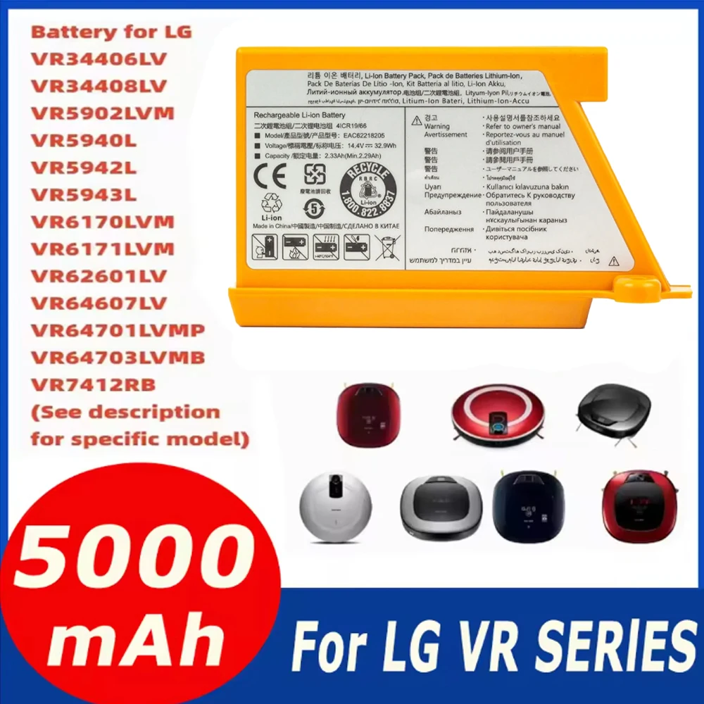 14.4v Robot vacuum cleaner battery For LG VR6351LVM, VR5902LVM,EAC62218205, EAC60766107, EAC60766109, EAC62218207
14.4v Robot vacuum cleaner battery For LG VR6351LVM, VR5902LVM,EAC62218205, EAC60766107, EAC60766109, EAC62218207