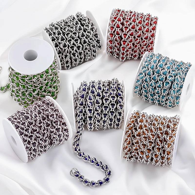 1Meter Stainless Steel 10mm Silicone Beads Chains for Needlework Jewelry Making Materials DIY Necklaces Bracelet Accessories
1Meter Stainless Steel 10mm Silicone Beads Chains for Needlework Jewelry Making Materials DIY Necklaces Bracelet Accessories