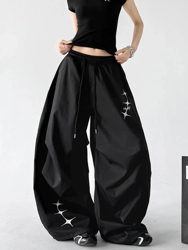 Streetwear Wide Leg Pants Women Summer Loose Casual Star Print Loose Cargo Trouser High Waist Hip Hop Baggy Drawstring Pants New
Streetwear Wide Leg Pants Women Summer Loose Casual Star Print Loose Cargo Trouser High Waist Hip Hop Baggy Drawstring Pants New