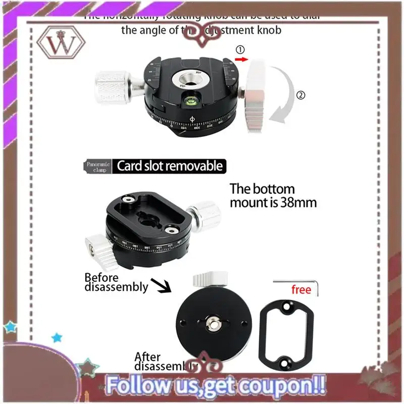 Latest 2X Mini Camera Clamp Qr Clamp 360 Degree Spin Panoramic Clamp Dslr Quick Release Mount Adapter For Arca Swiss Point
Latest 2X Mini Camera Clamp Qr Clamp 360 Degree Spin Panoramic Clamp Dslr Quick Release Mount Adapter For Arca Swiss Point