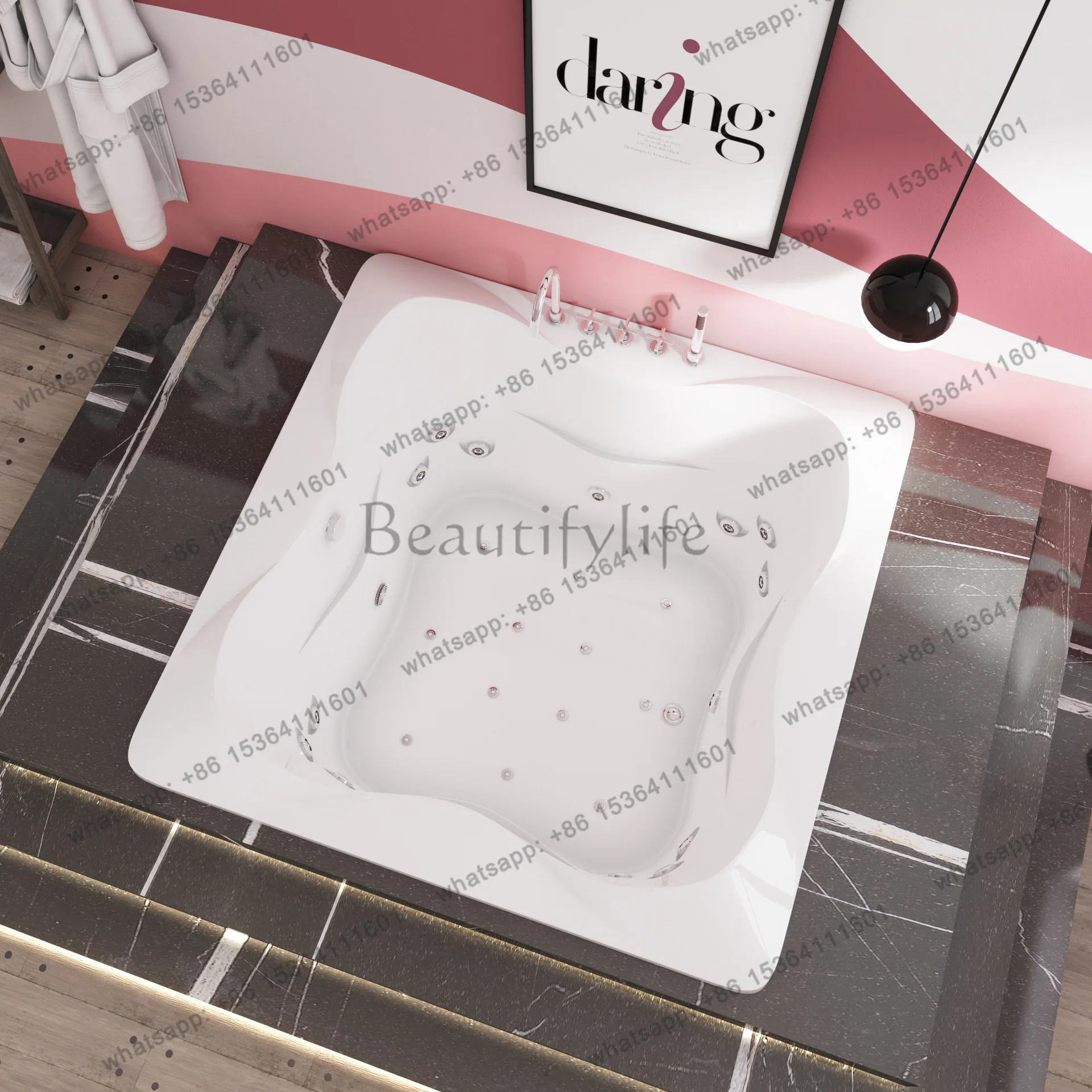 1.6m large size massage surfing embedded multi-person outdoor large bathtub, spa bath tray AJ-3086
1.6m large size massage surfing embedded multi-person outdoor large bathtub, spa bath tray AJ-3086