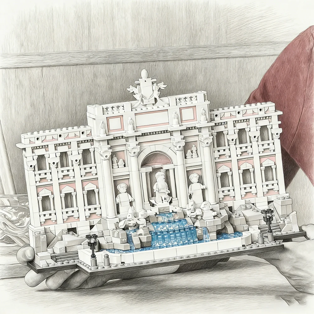 2026 hot-selling white building blocks assembly model Trevi fountain toy boy children christmas birthday gift
2026 hot-selling white building blocks assembly model Trevi fountain toy boy children christmas birthday gift