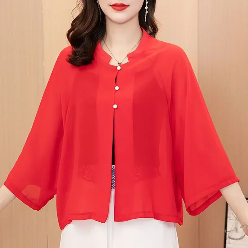 Chiffon Top Summer Western-style Women's Shirt Versatile Sun Protection Clothing Women's Outerwear Cardigan Thin Style Y386
Chiffon Top Summer Western-style Women's Shirt Versatile Sun Protection Clothing Women's Outerwear Cardigan Thin Style Y386