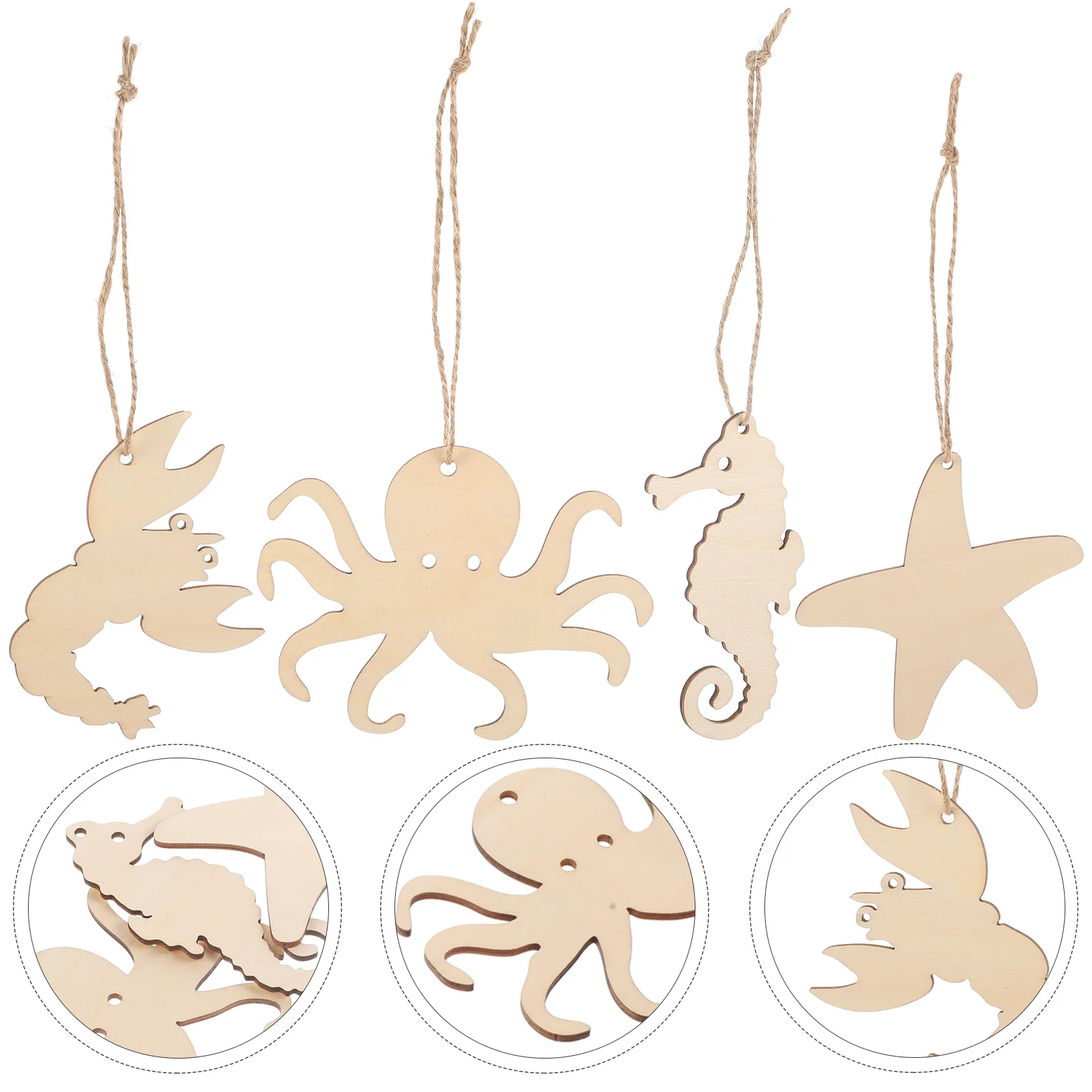 4 Sets 10 Pieces Ocean Animal Wooden Slices DIY Holiday Decoration Hanging Crafts Supplies Safe Durable Cartoon Paint
4 Sets 10 Pieces Ocean Animal Wooden Slices DIY Holiday Decoration Hanging Crafts Supplies Safe Durable Cartoon Paint